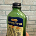 Vintage Green Glass McKesson's Camphorated Oil Bottle, Two Fluid Ounces Pharmacy Apothecary USA