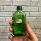 Vintage Green Glass McKesson's Camphorated Oil Bottle, Two Fluid Ounces Pharmacy Apothecary USA