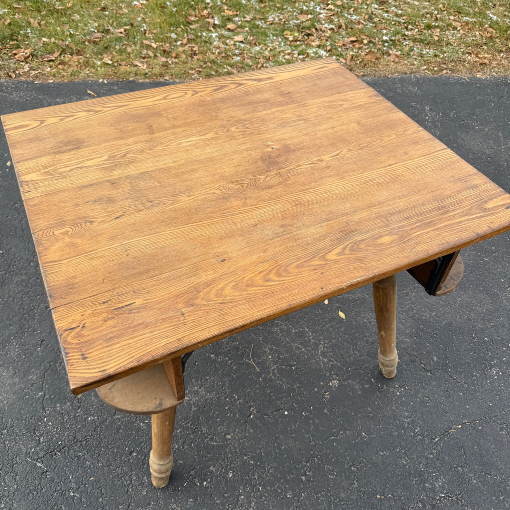 Vintage Tavern Bar Wooden Table w/ Pocket Cubbies