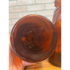 Vintage Mrs Buttersworth Maple Syrup Amber Glass Bottles Lot (2) 10” & 8.5"