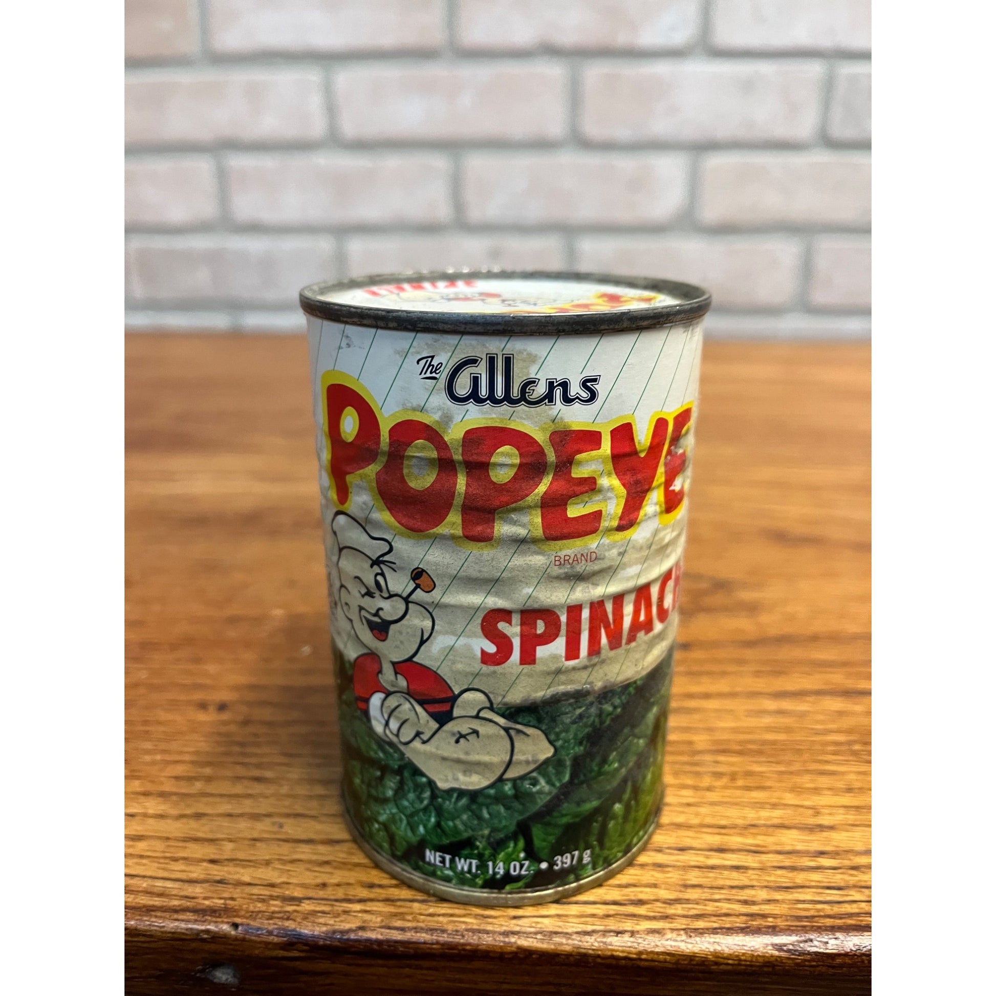 Vintage Popeye Brand Spinach Can Unopened Allen's Retro Sealed