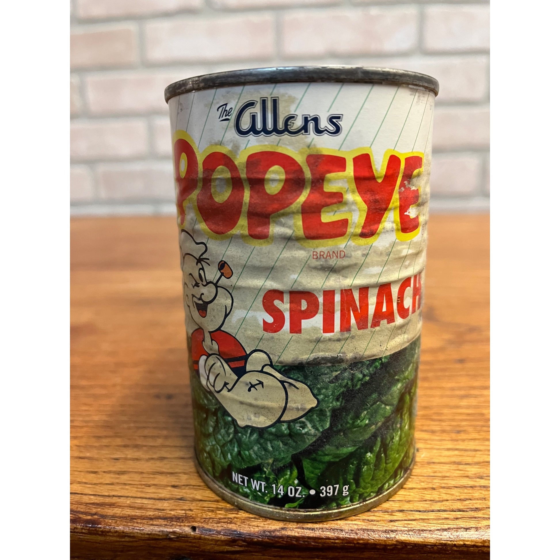 Vintage Popeye Brand Spinach Can Unopened Allen's Retro Sealed