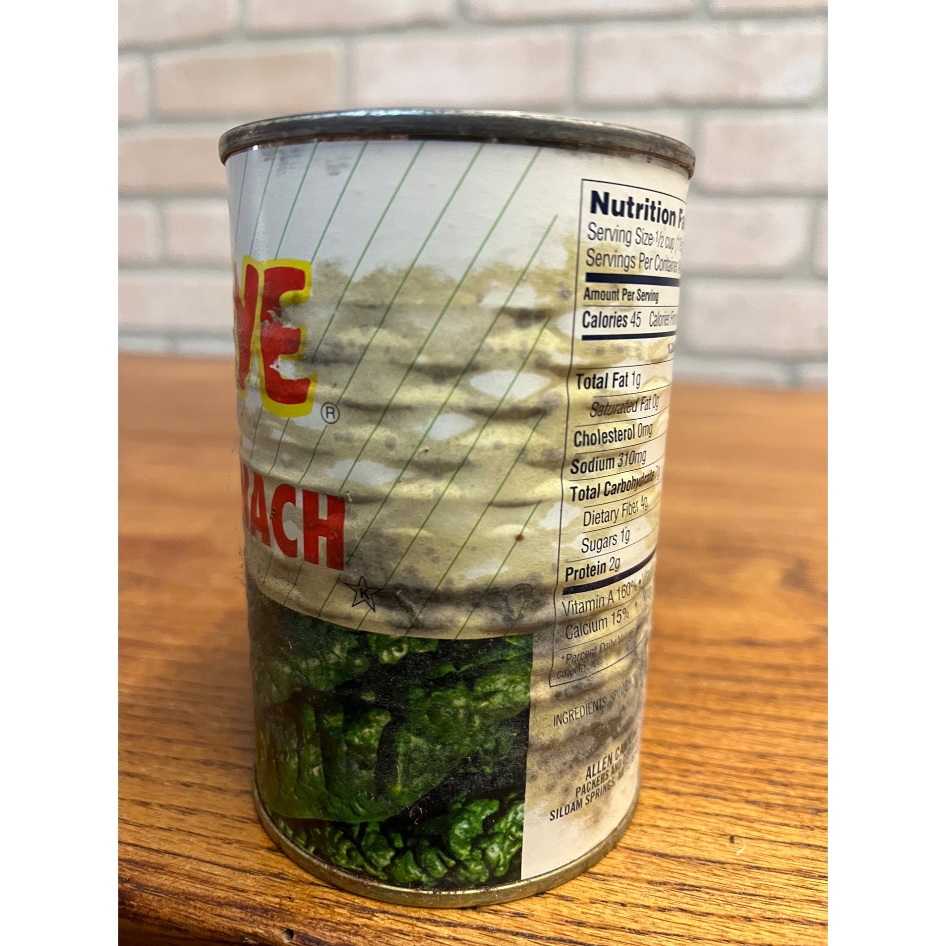 Vintage Popeye Brand Spinach Can Unopened Allen's Retro Sealed