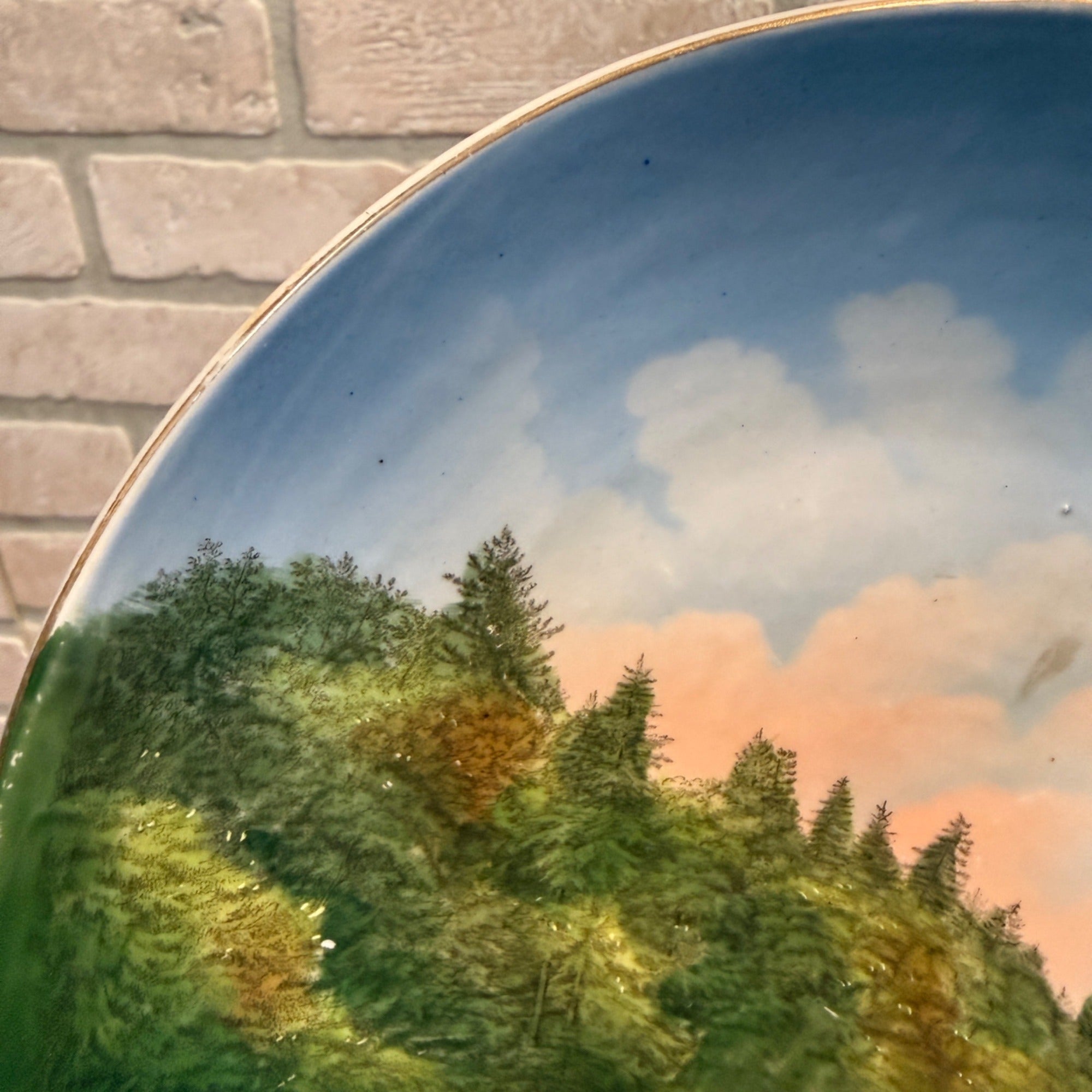 Vintage Hand-Painted Souvenir Plate "Nav Yard Dells Of The Wisconsin River" 1900s Decor