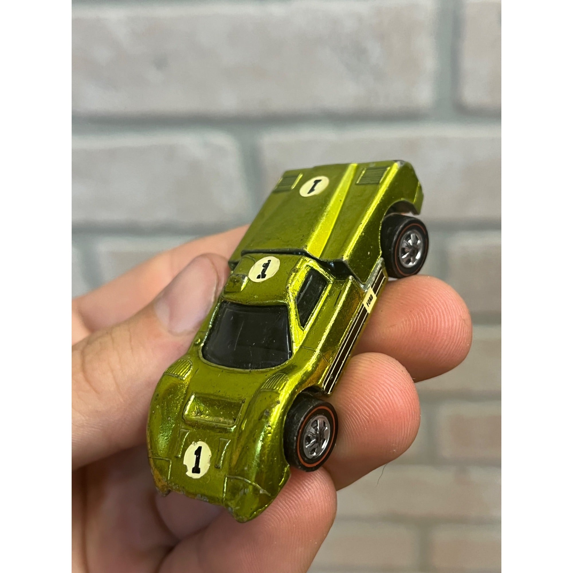 Vintage Hot Wheels Redline 1967 Ford J-Car Metallic Lime or Antifreeze - Read