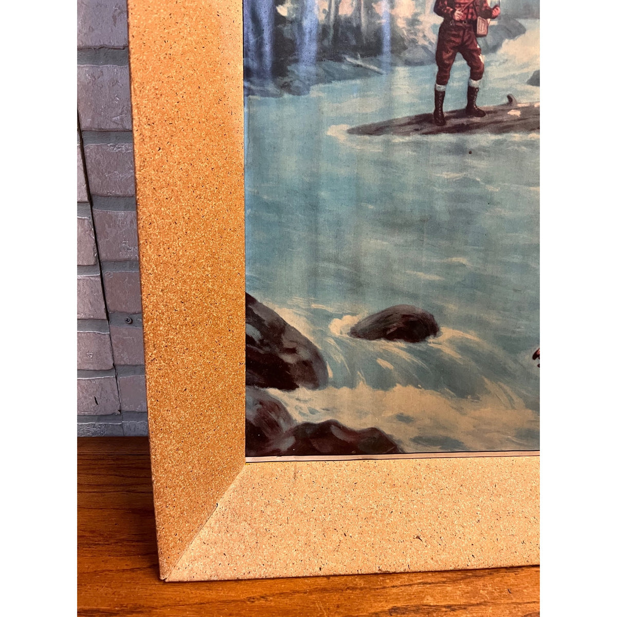RARE Vintage 1940s Atlas Prager Beer Chicago Advertising Cardboard Sign Fishing Scene