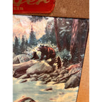 RARE Vintage 1940s Atlas Prager Beer Chicago Advertising Cardboard Sign Fishing Scene