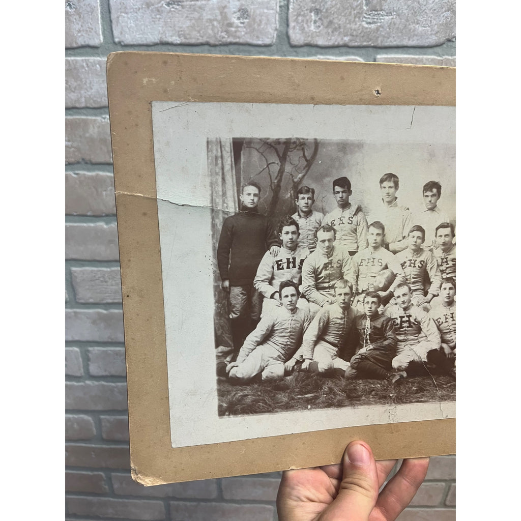 Rare Antique Cabinet Real Photo Football Team EHS - Wisconsin