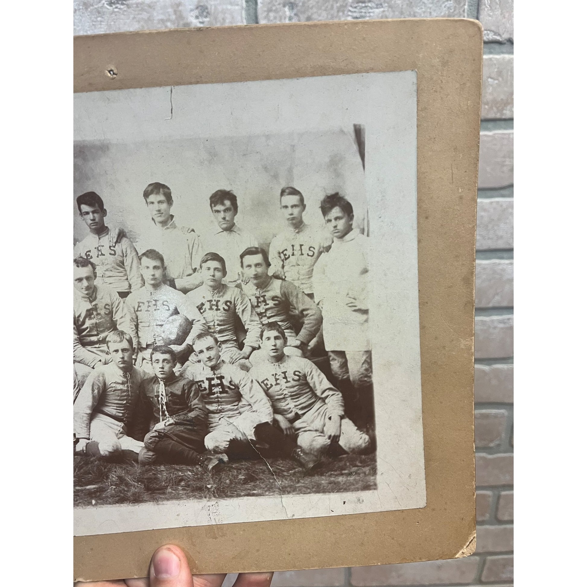 Rare Antique Cabinet Real Photo Football Team EHS - Wisconsin