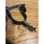Vintage Western Cowboy Riding Spurs Pair Leather Straps Horse Equestrian Tack