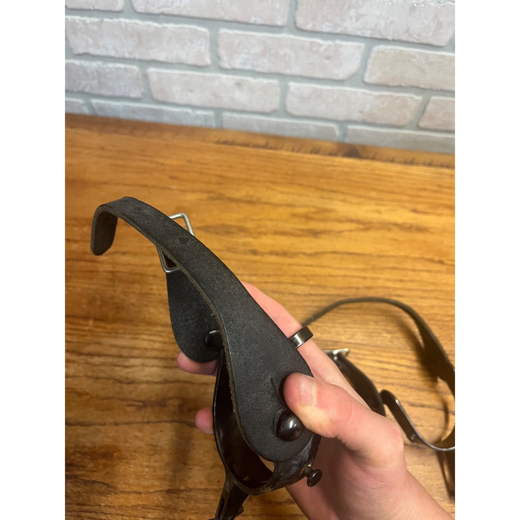 Vintage Western Cowboy Riding Spurs Pair Leather Straps Horse Equestrian Tack