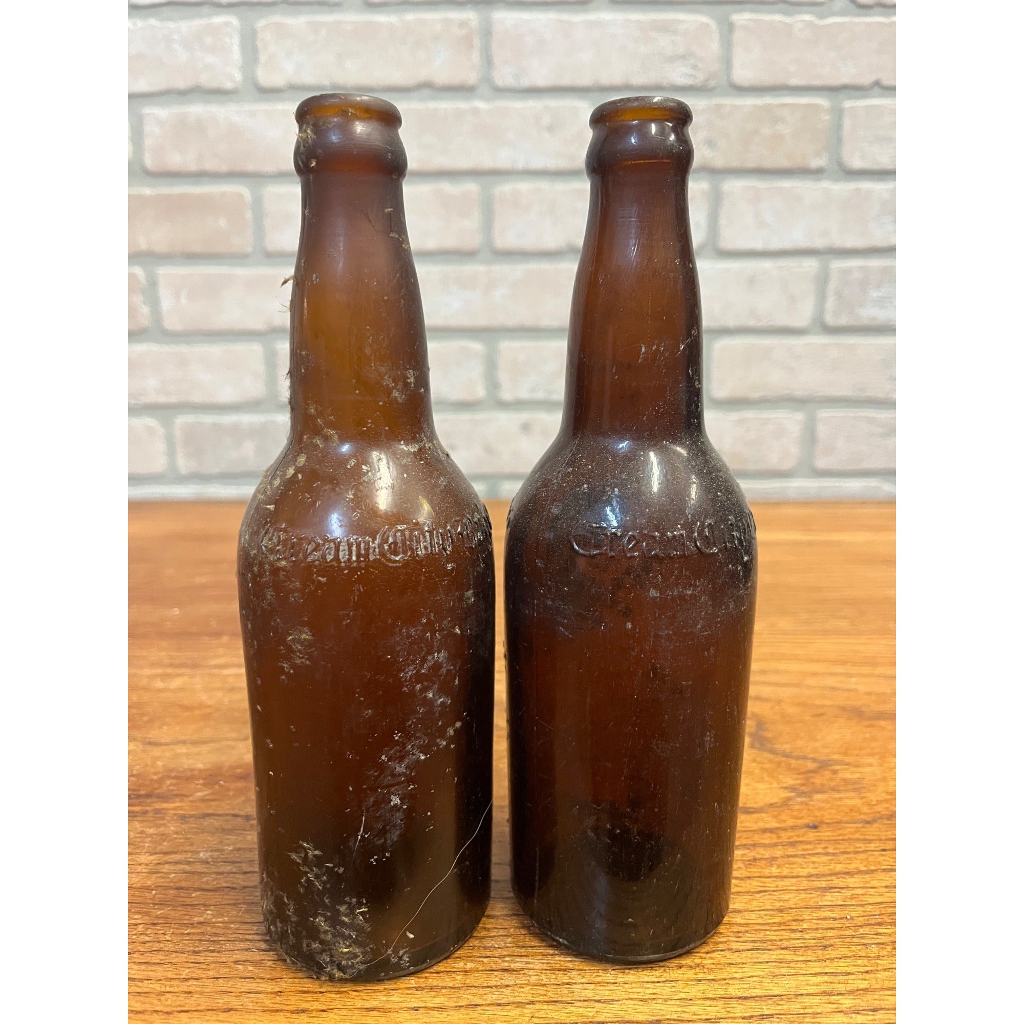 Pre-Pro Cream City Brewing Milwaukee Wisconsin Blob Top Beer Bottles Lot (2)