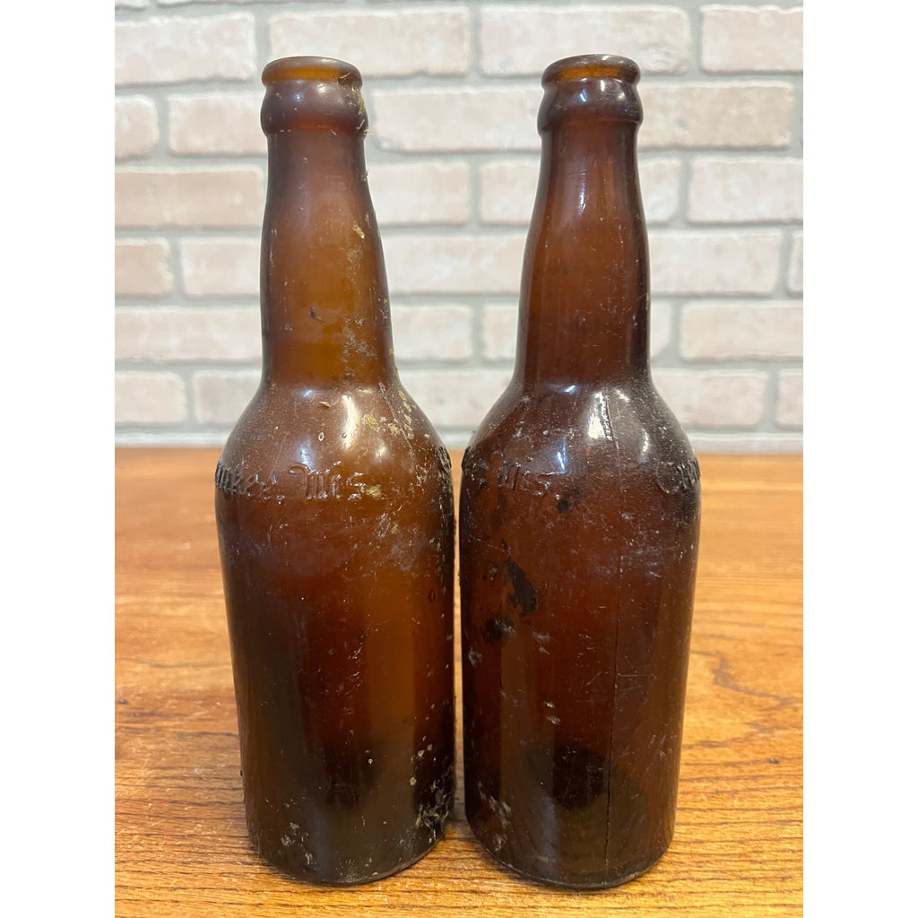 Pre-Pro Cream City Brewing Milwaukee Wisconsin Blob Top Beer Bottles Lot (2)