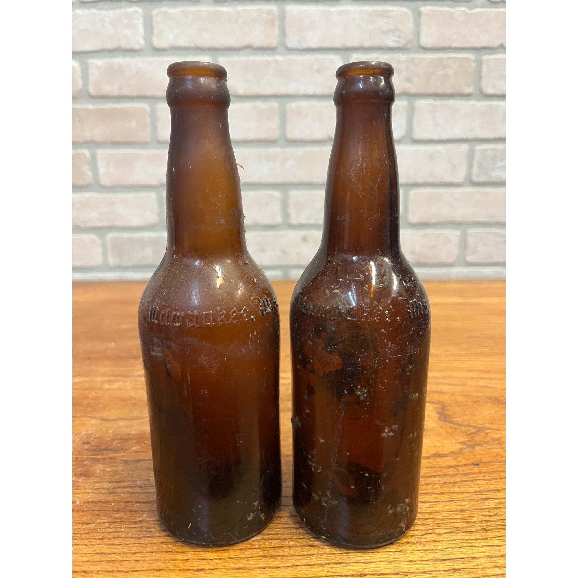 Pre-Pro Cream City Brewing Milwaukee Wisconsin Blob Top Beer Bottles Lot (2)