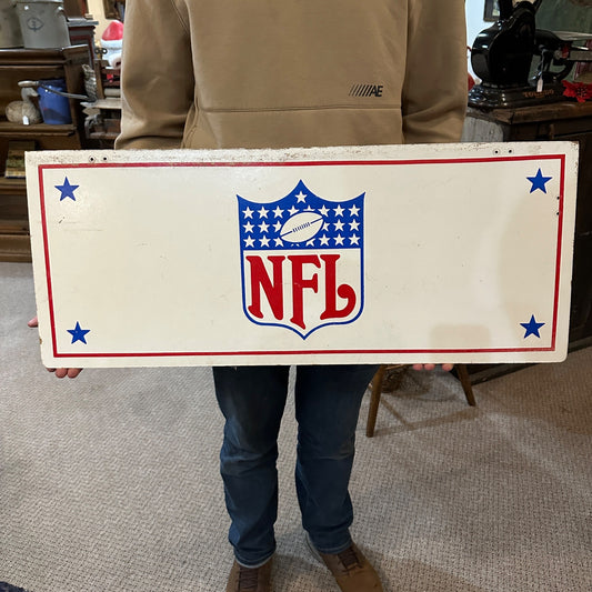 Vintage 1970s NFL Football Merchandise Store Display Wooden Masonite Sign