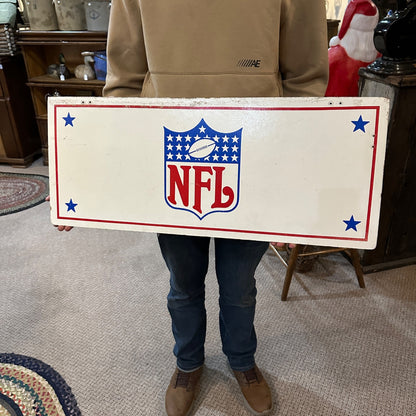 Vintage 1970s NFL Football Merchandise Store Display Wooden Masonite Sign