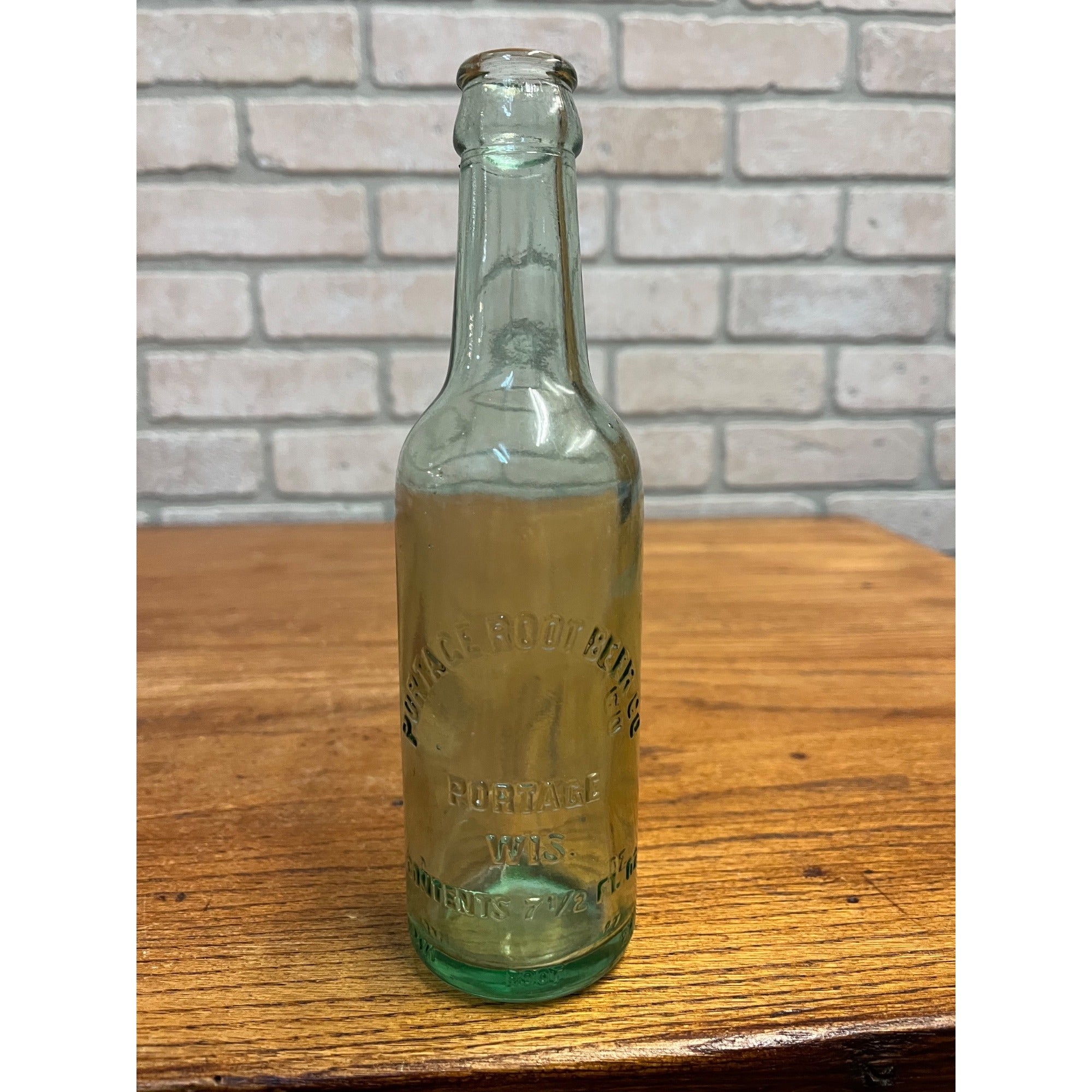 Vintage Portage Root Beer Co Wi Soda Bottle Portage Wisconsin Embossed