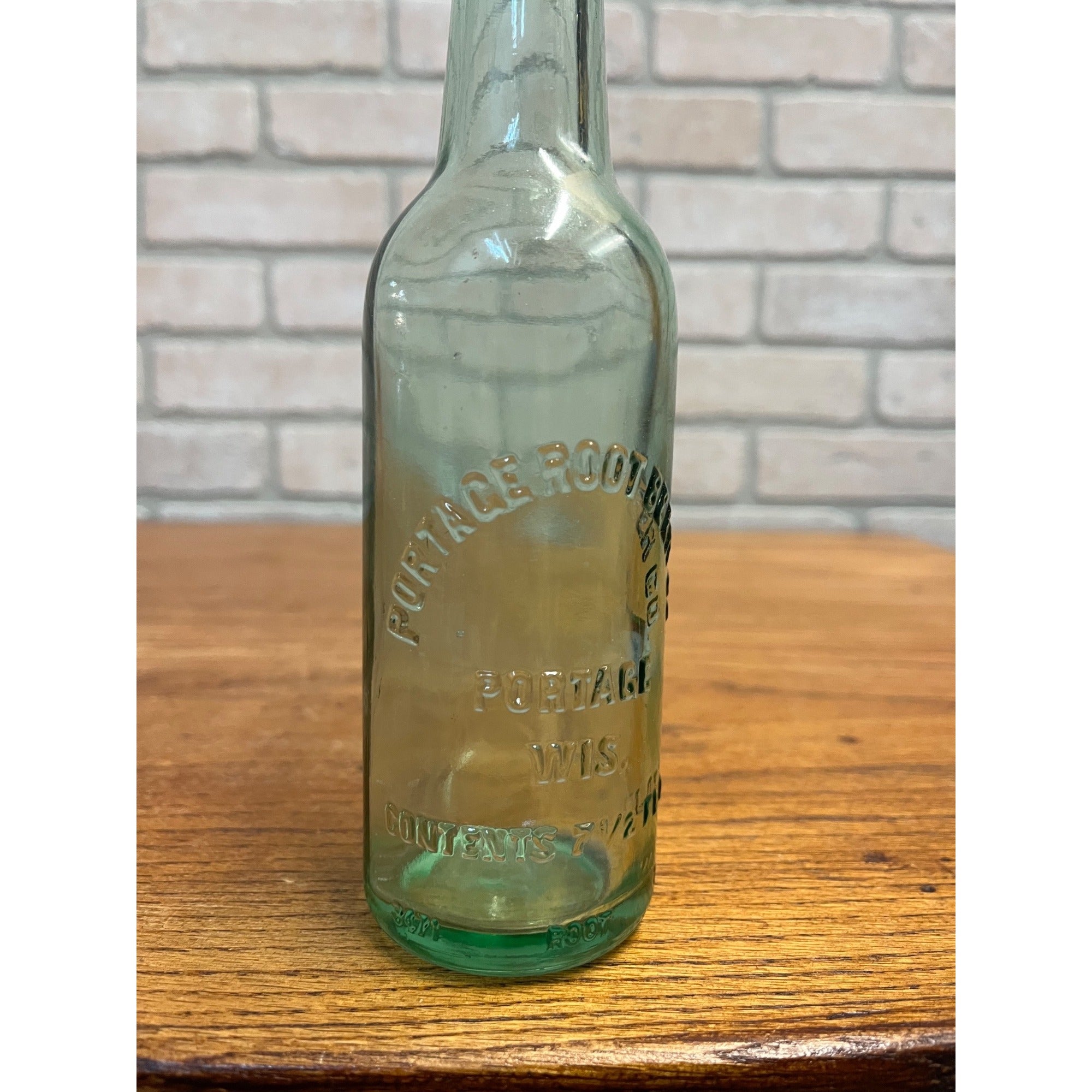 Vintage Portage Root Beer Co Wi Soda Bottle Portage Wisconsin Embossed