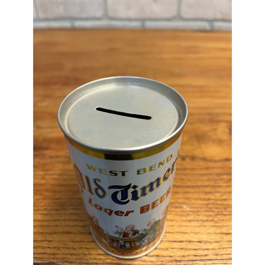 Vintage West Bend Lithia Brewing Co. Beer Advertising Coin Bank Can Flat Top