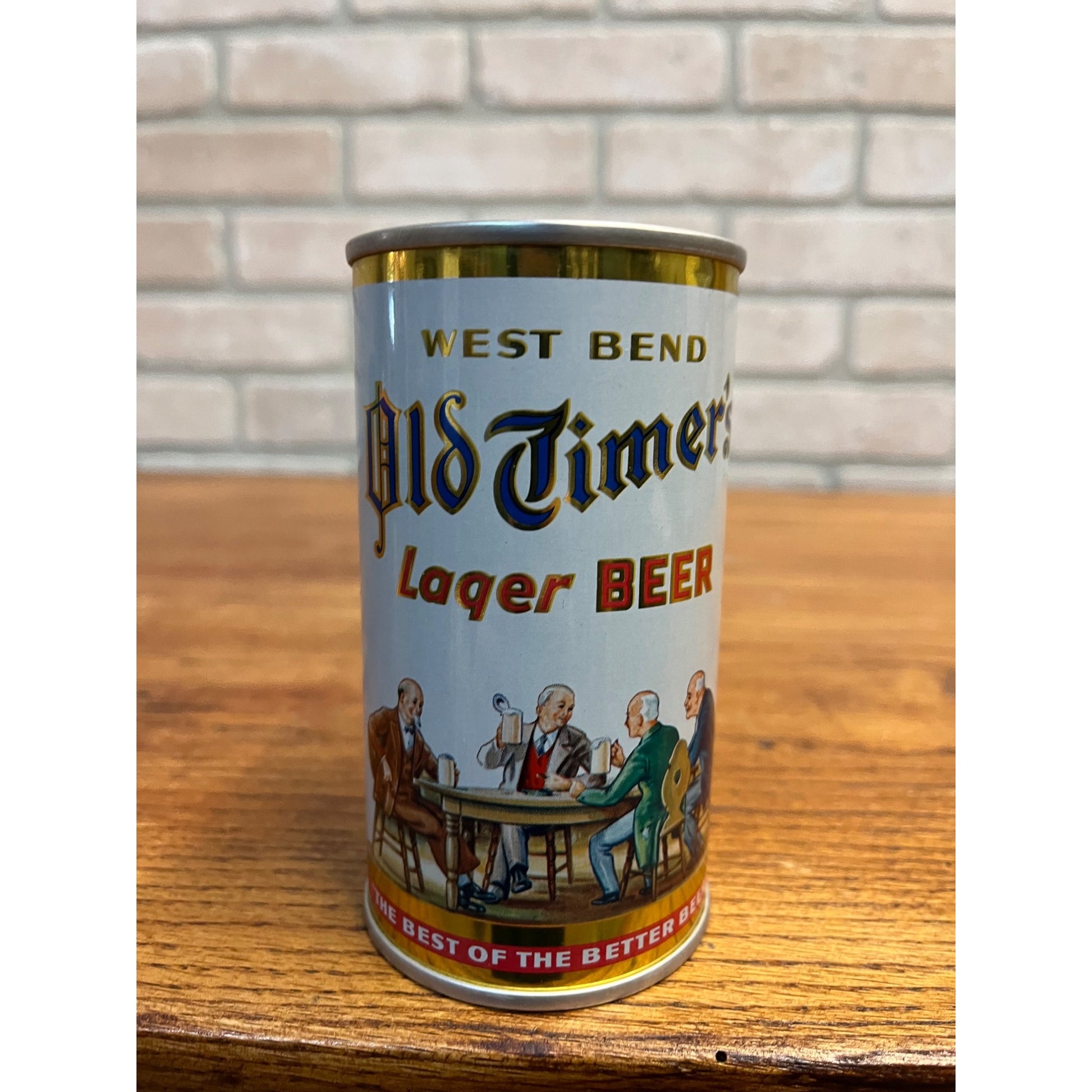 Vintage West Bend Lithia Brewing Co. Beer Advertising Coin Bank Can Flat Top