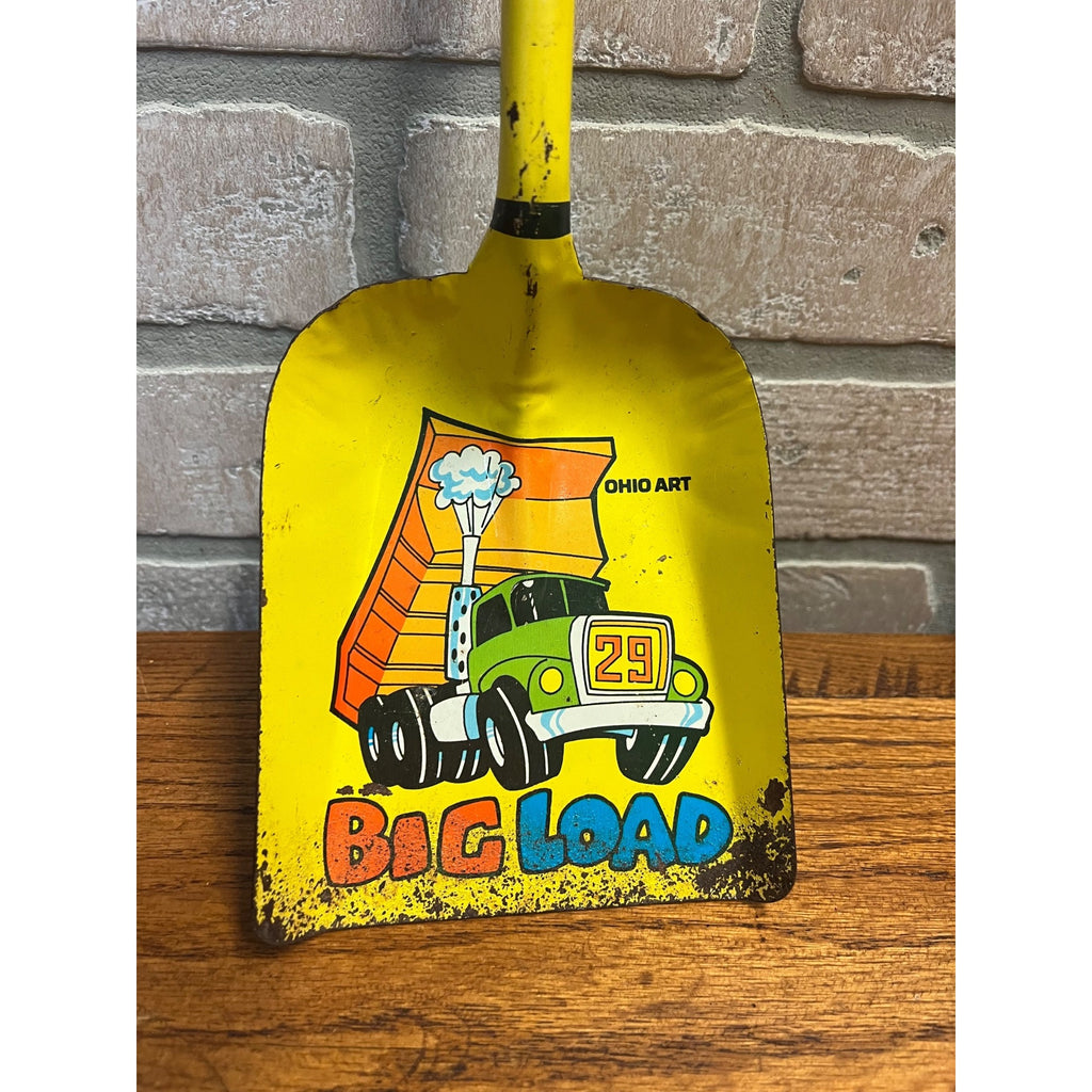 Vintage Ohio Art Metal Beach Toy Shovel Big Load Dump Truck sand box tin litho