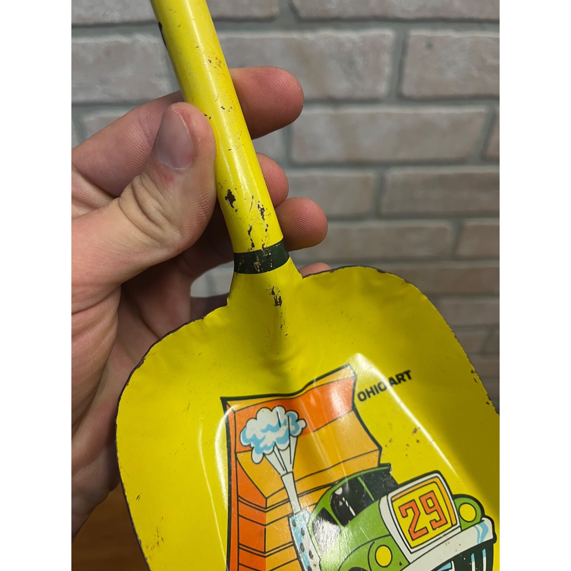 Vintage Ohio Art Metal Beach Toy Shovel Big Load Dump Truck sand box tin litho