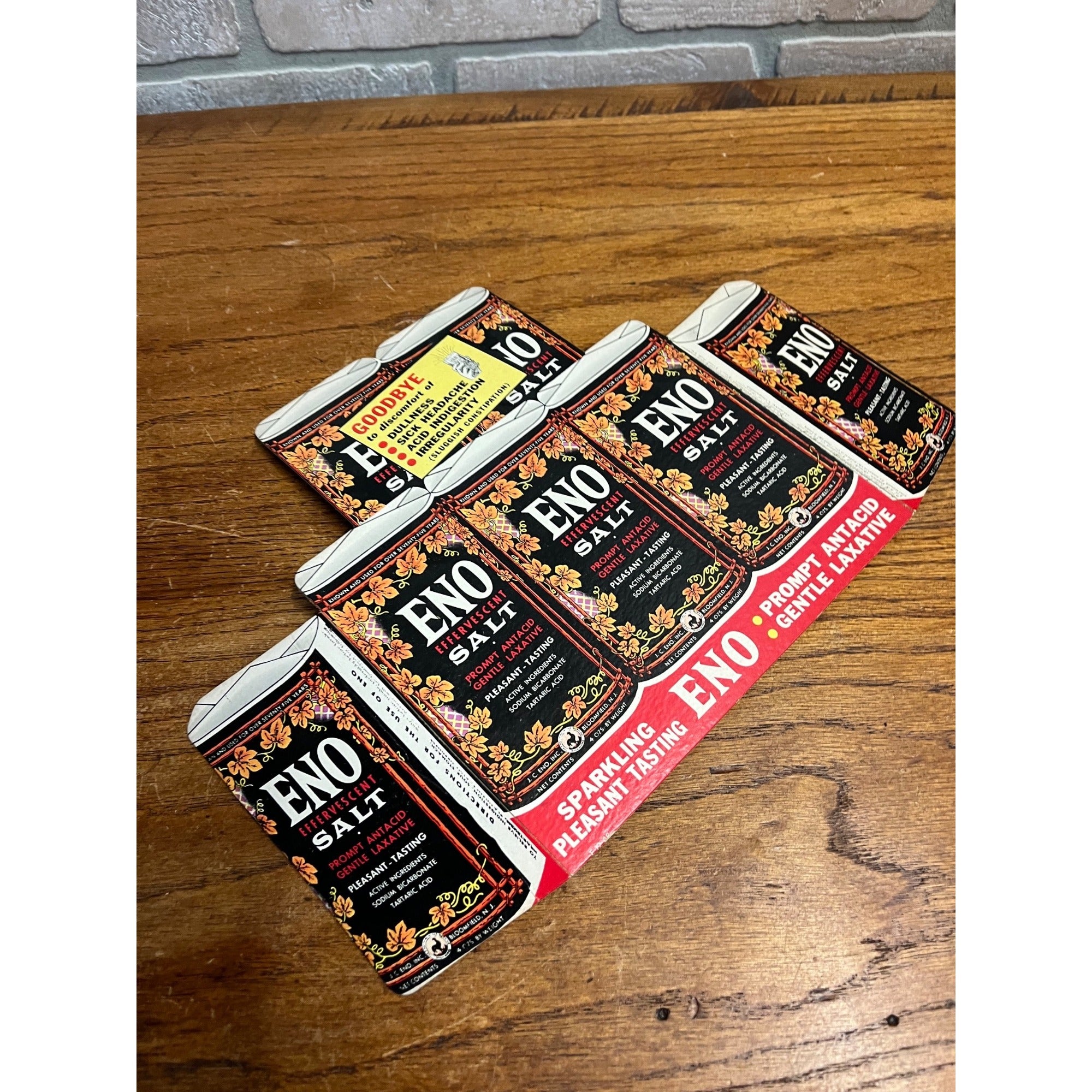 Vintage 1940s Eno Effervescent Salt Cardboard Advertising Store Display Sign