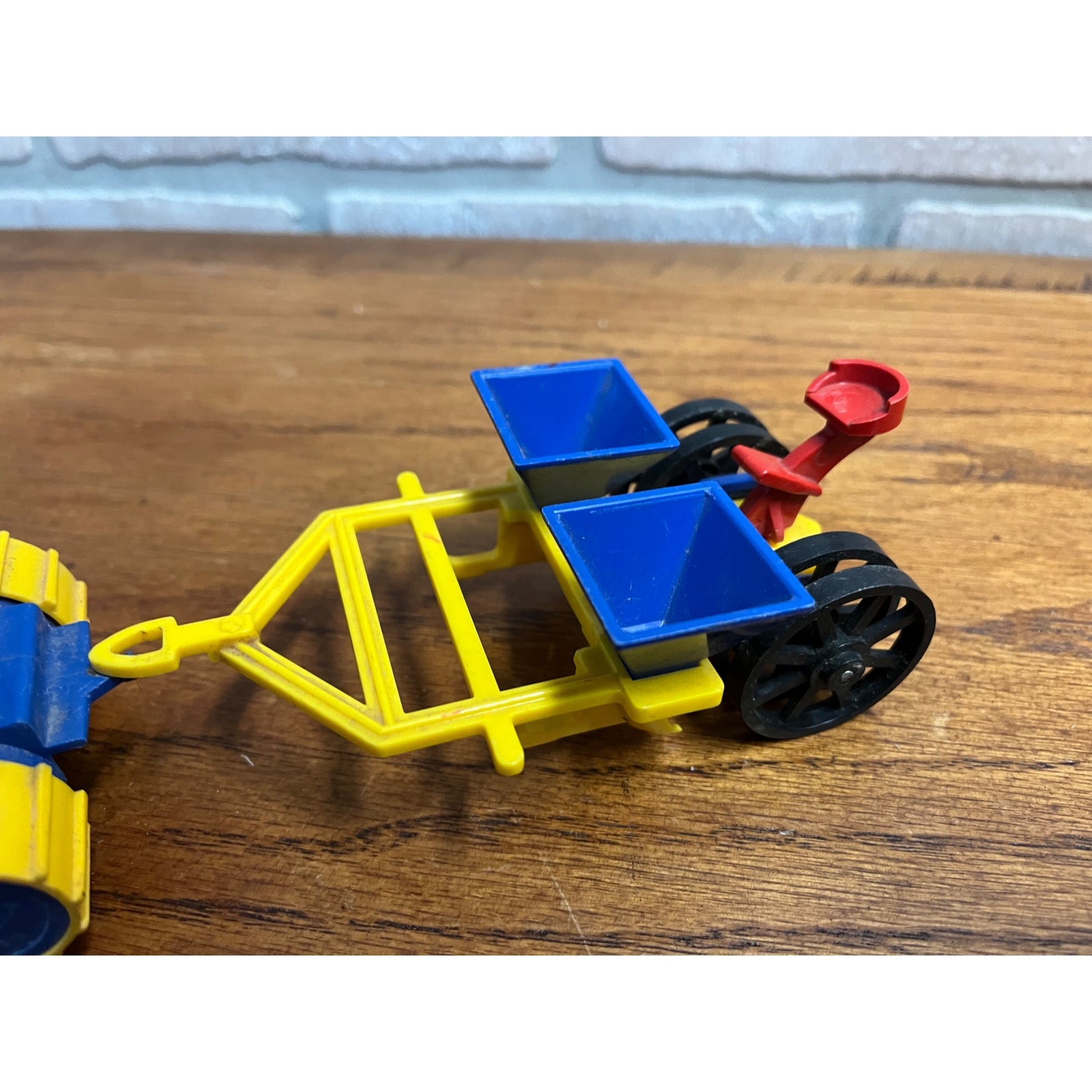 Vintage 1960s Ideal Plastic Toy Farm Equipment Hay Rack, Tractor, Sickle Mower +