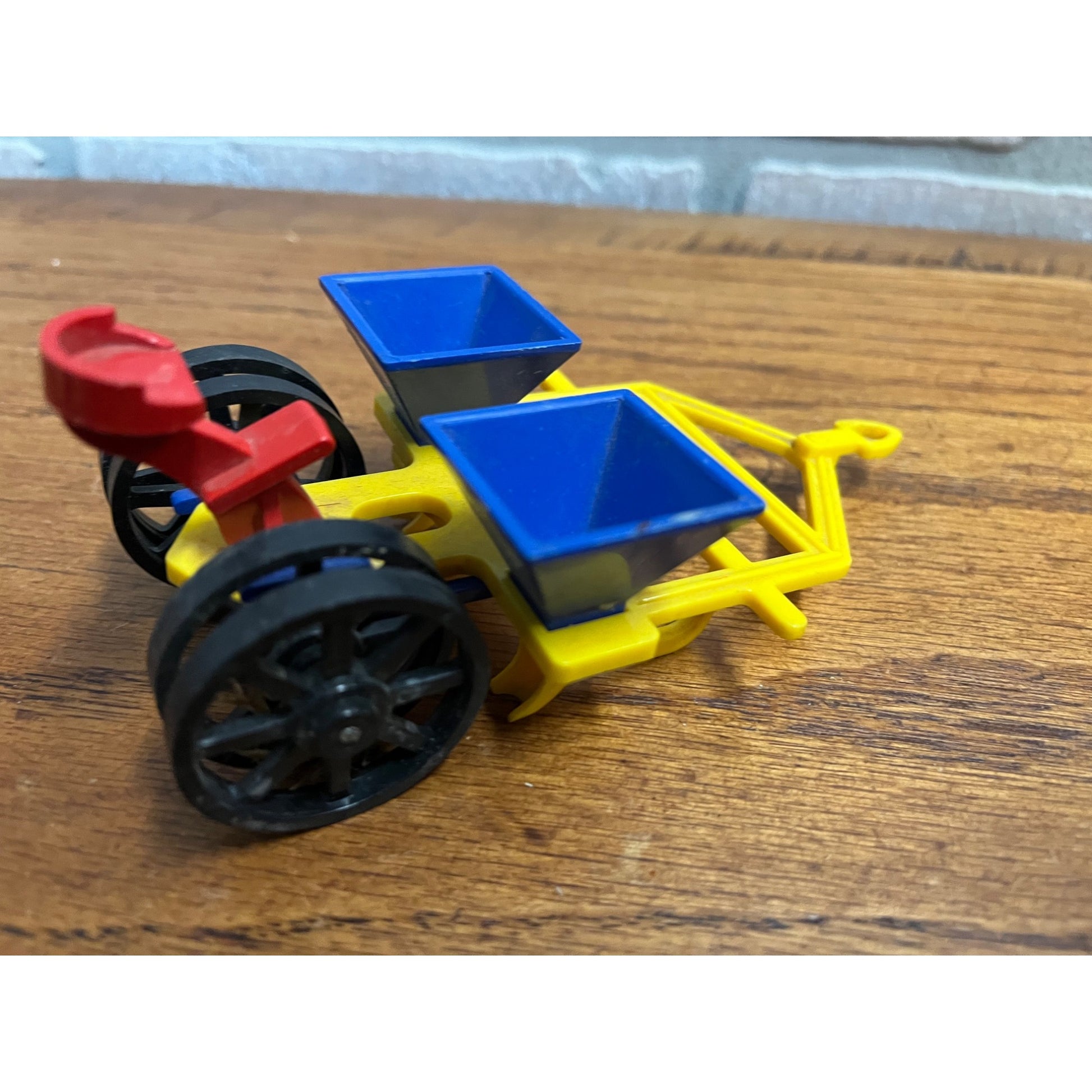 Vintage 1960s Ideal Plastic Toy Farm Equipment Hay Rack, Tractor, Sickle Mower +