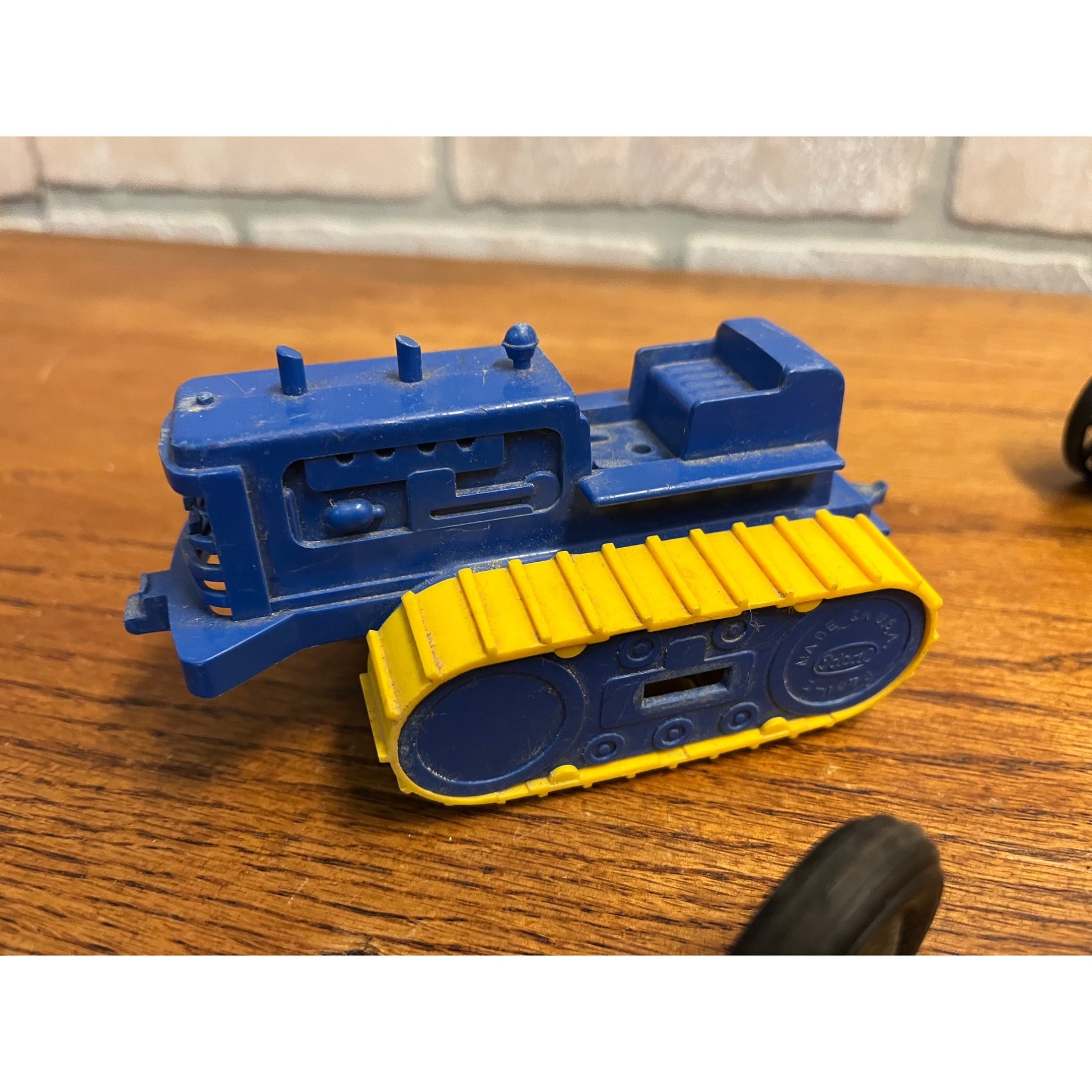 Vintage 1960s Ideal Plastic Toy Farm Equipment Hay Rack, Tractor, Sickle Mower +