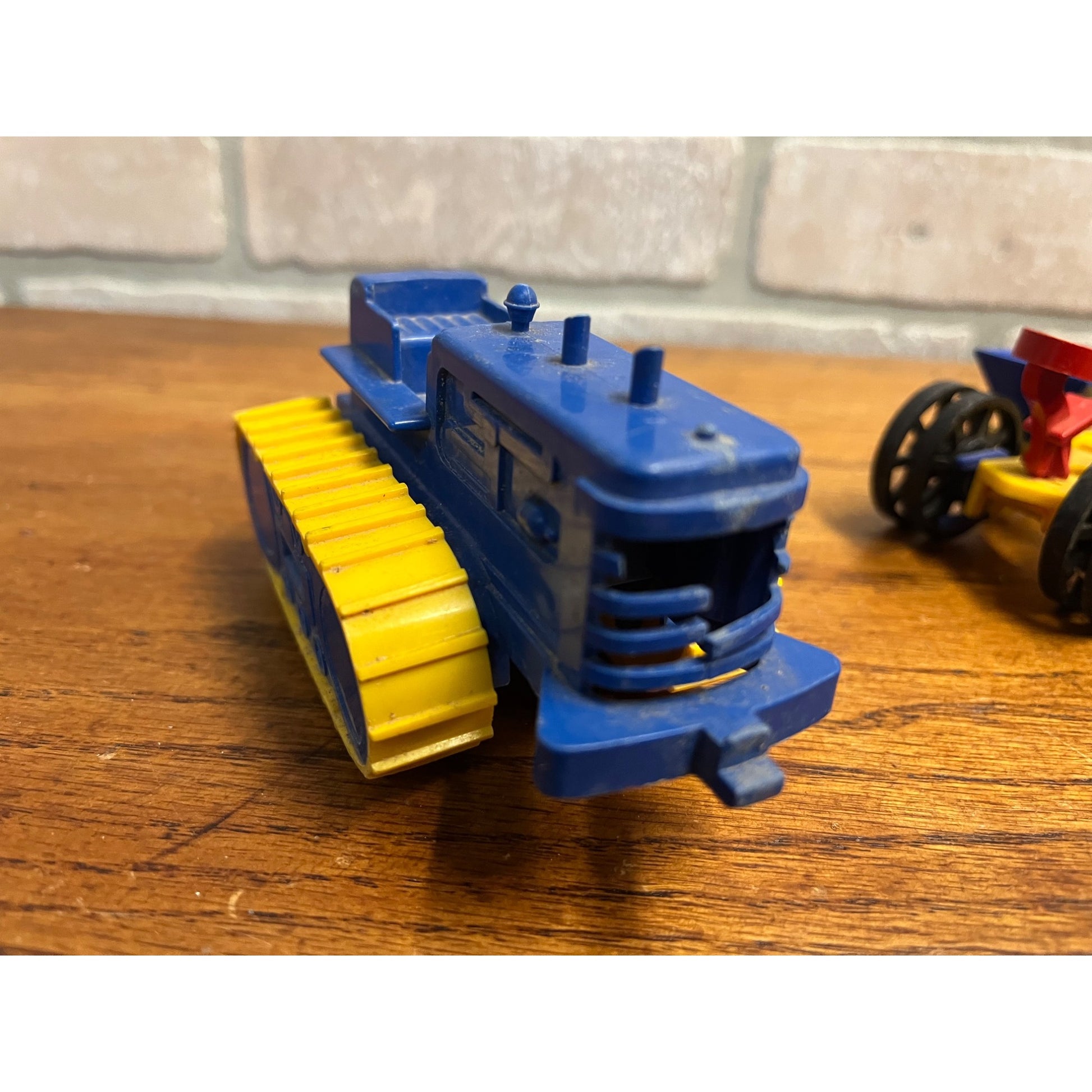 Vintage 1960s Ideal Plastic Toy Farm Equipment Hay Rack, Tractor, Sickle Mower +