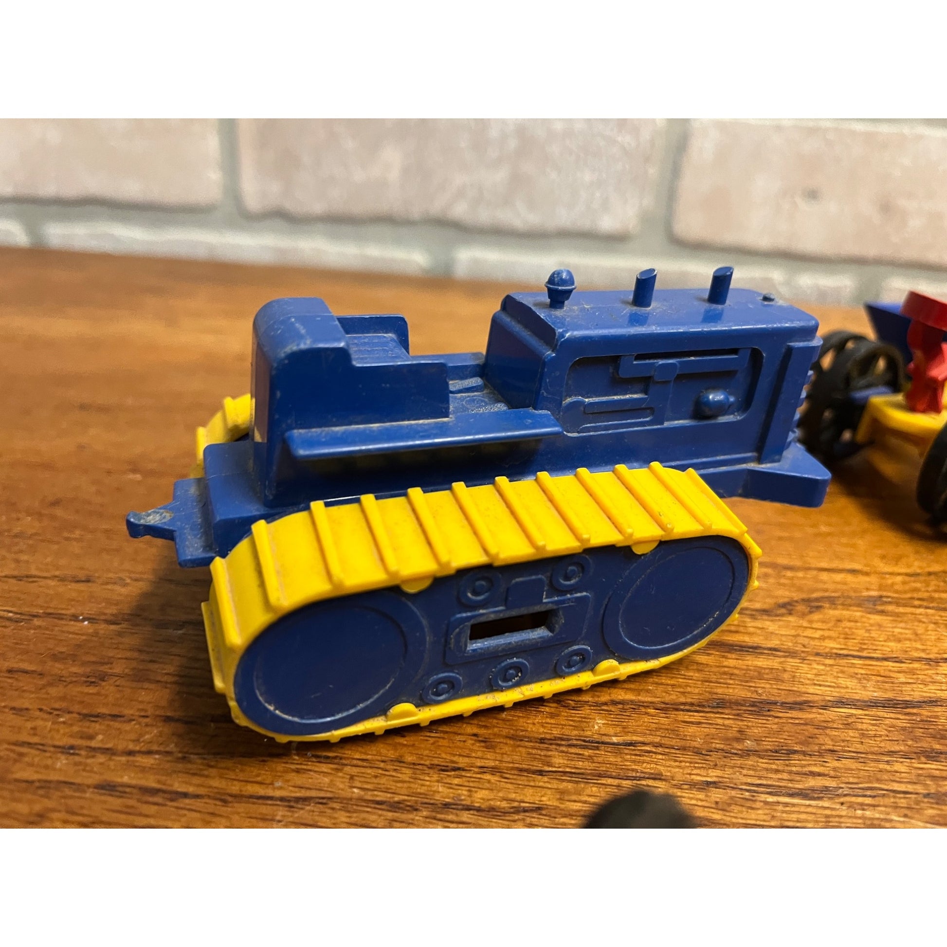 Vintage 1960s Ideal Plastic Toy Farm Equipment Hay Rack, Tractor, Sickle Mower +