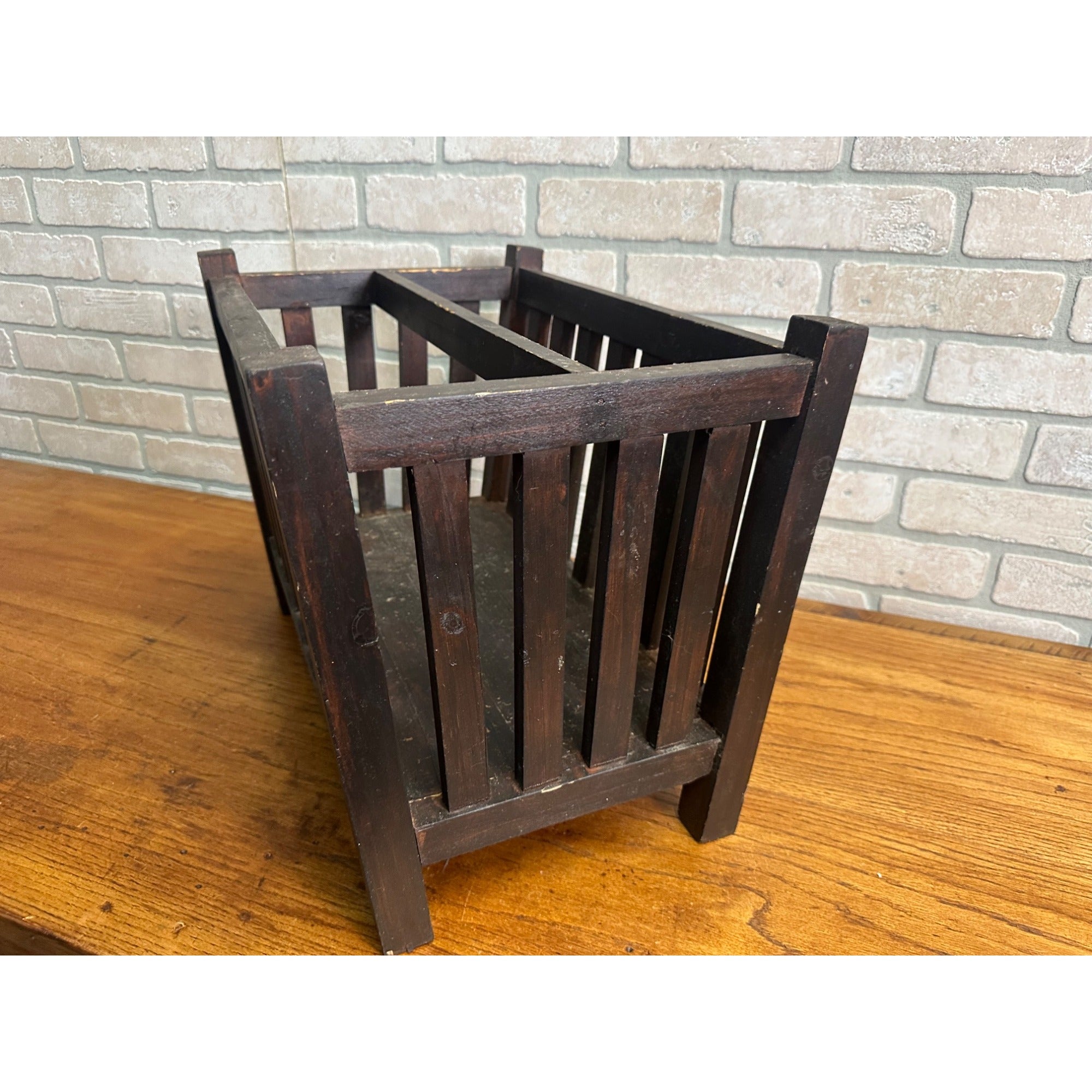 Antique Vintage Arts and Crafts Magazine Book Rack Stand Pine?