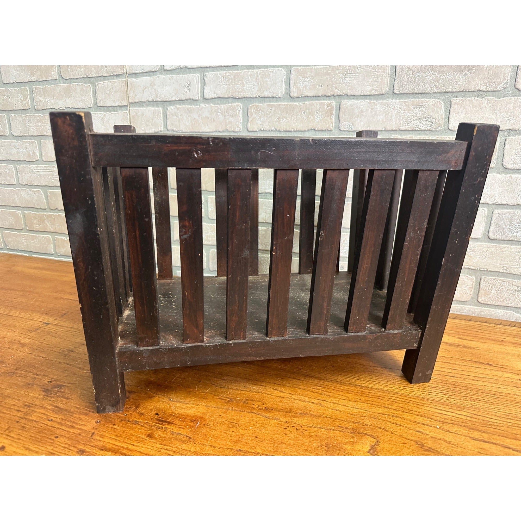 Antique Vintage Arts and Crafts Magazine Book Rack Stand Pine?