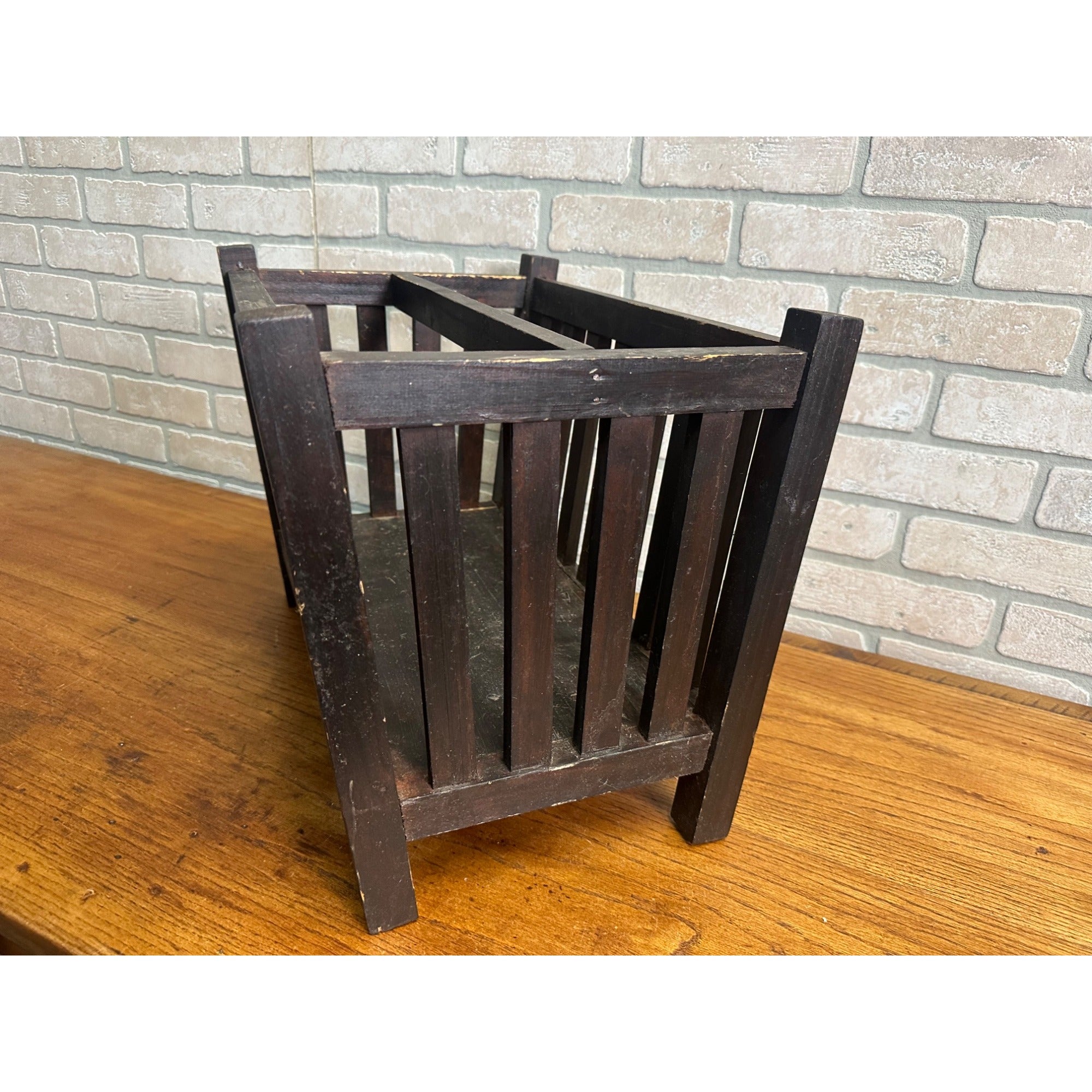 Antique Vintage Arts and Crafts Magazine Book Rack Stand Pine?