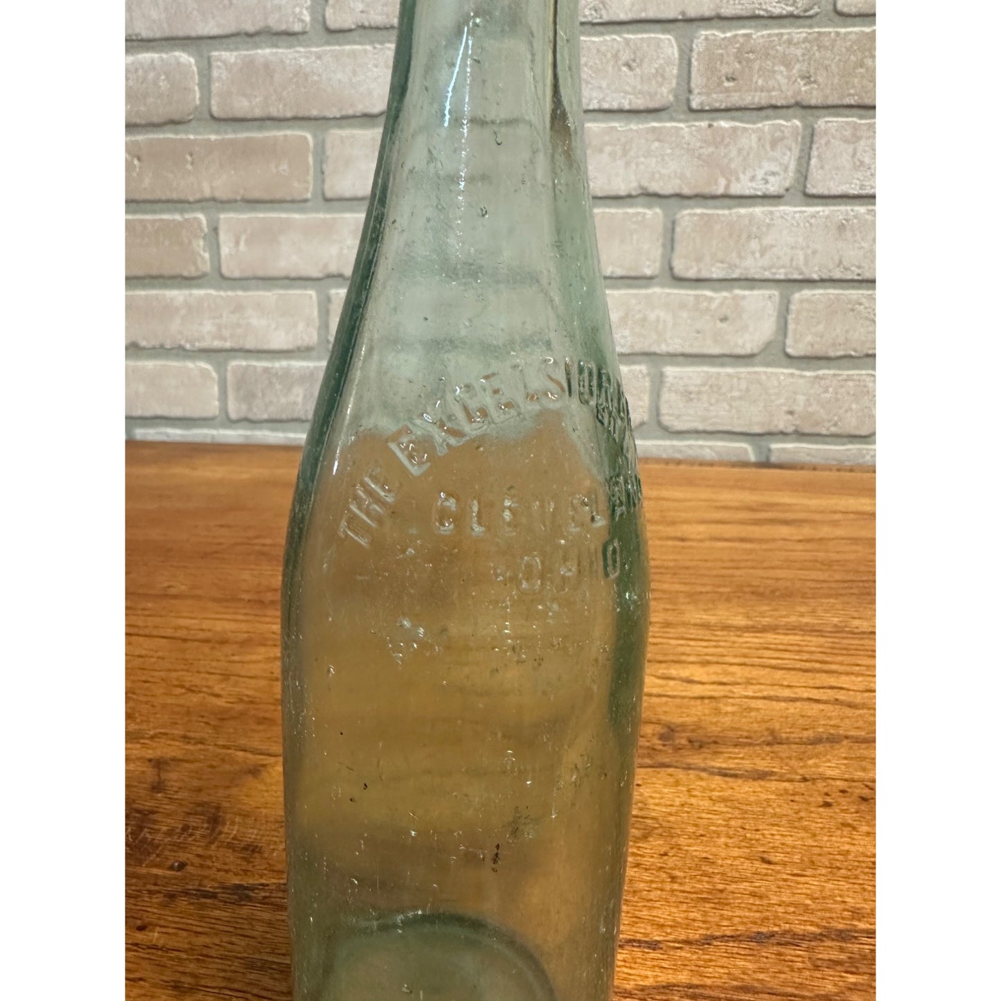Vintage Excelsior Brewing Co. Beer Bottle Clear Aqua Embossed Cleveland OH