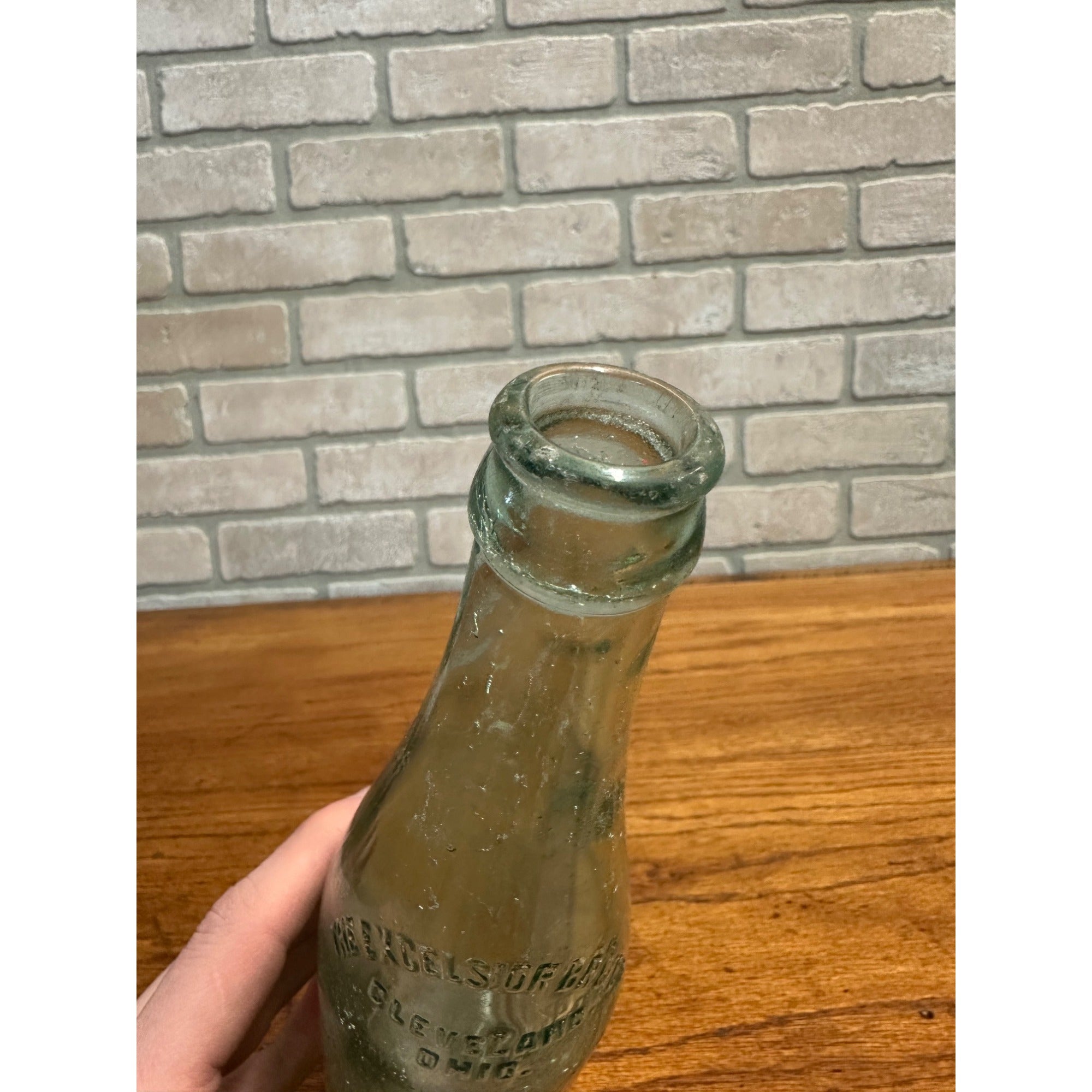 Vintage Excelsior Brewing Co. Beer Bottle Clear Aqua Embossed Cleveland OH