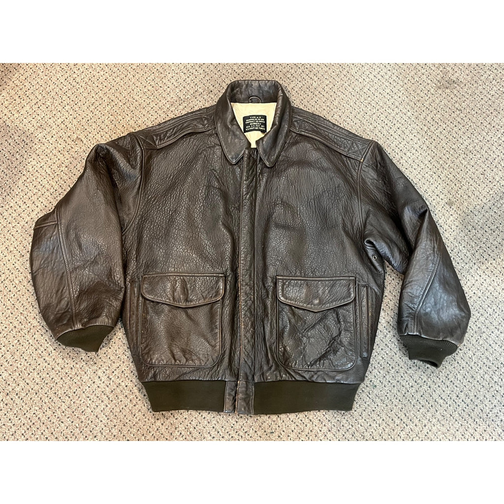 Vintage Men's Leather Bomber Jacket US Army Air Forces XXL Avirex 1978
