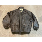 Vintage Men's Leather Bomber Jacket US Army Air Forces XXL Avirex 1978