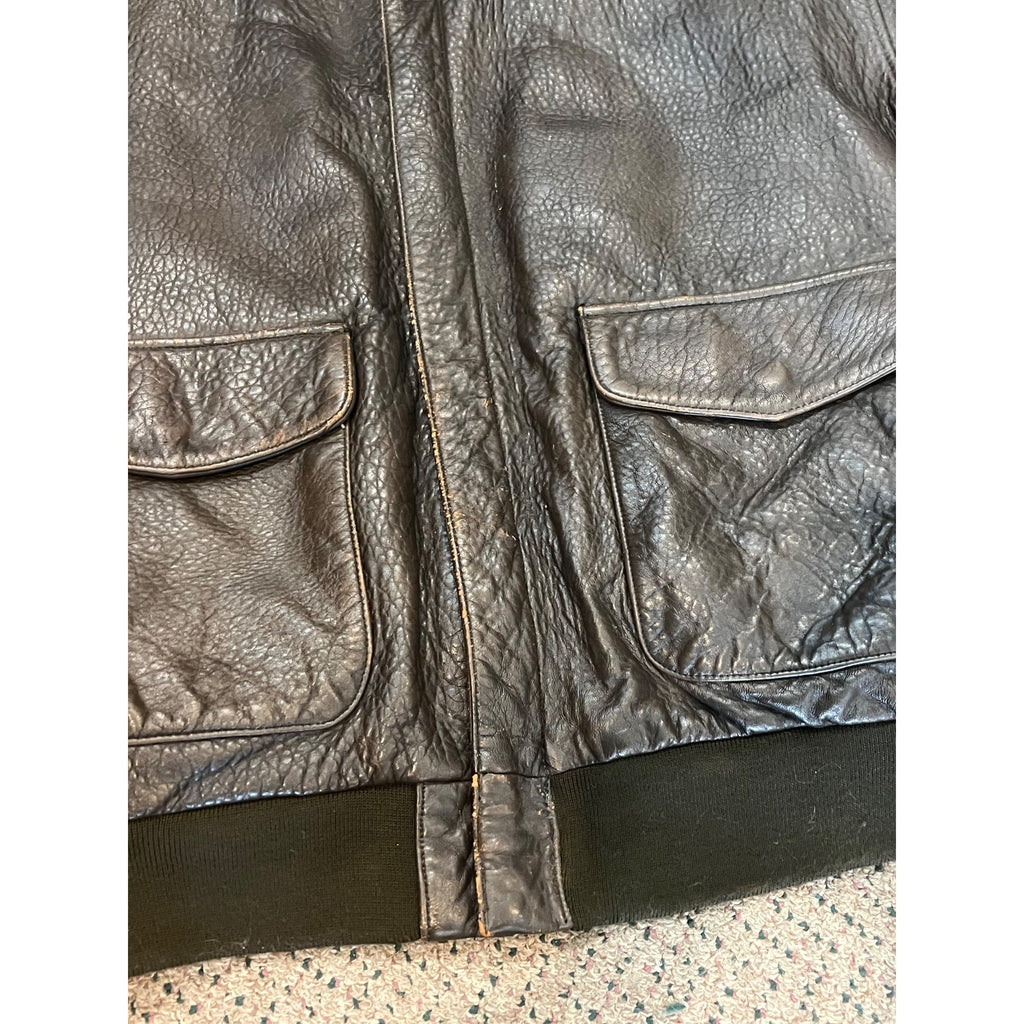 Vintage Men's Leather Bomber Jacket US Army Air Forces XXL Avirex 1978