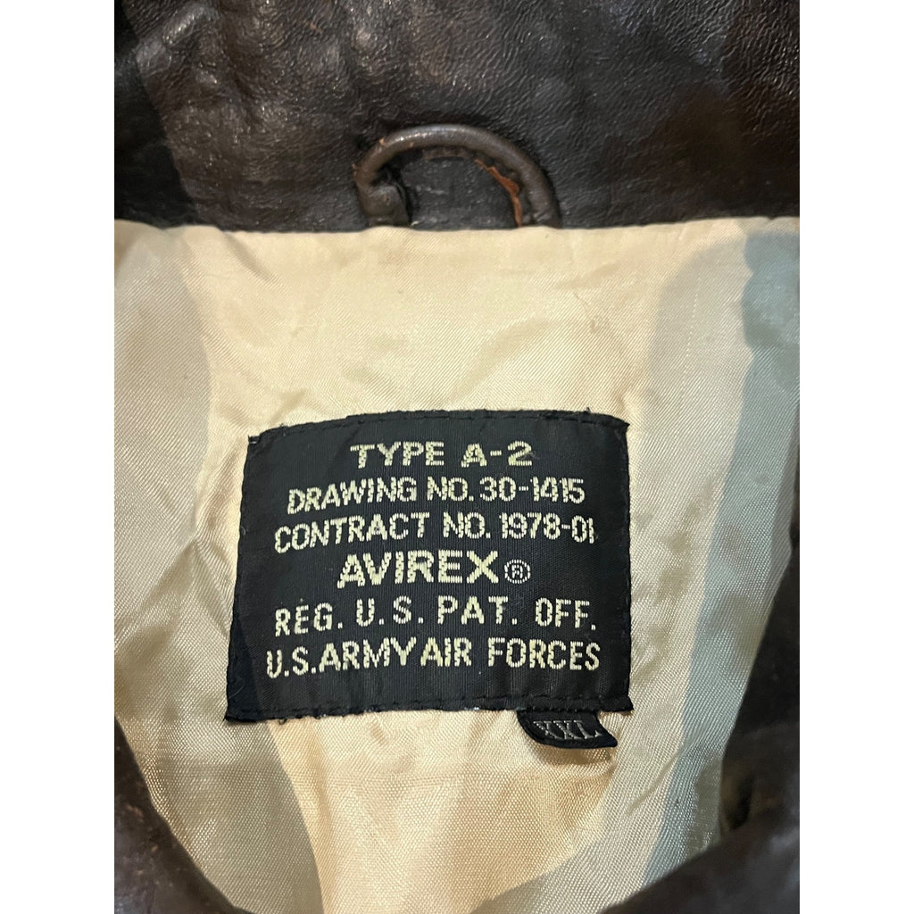 Vintage Men's Leather Bomber Jacket US Army Air Forces XXL Avirex 1978