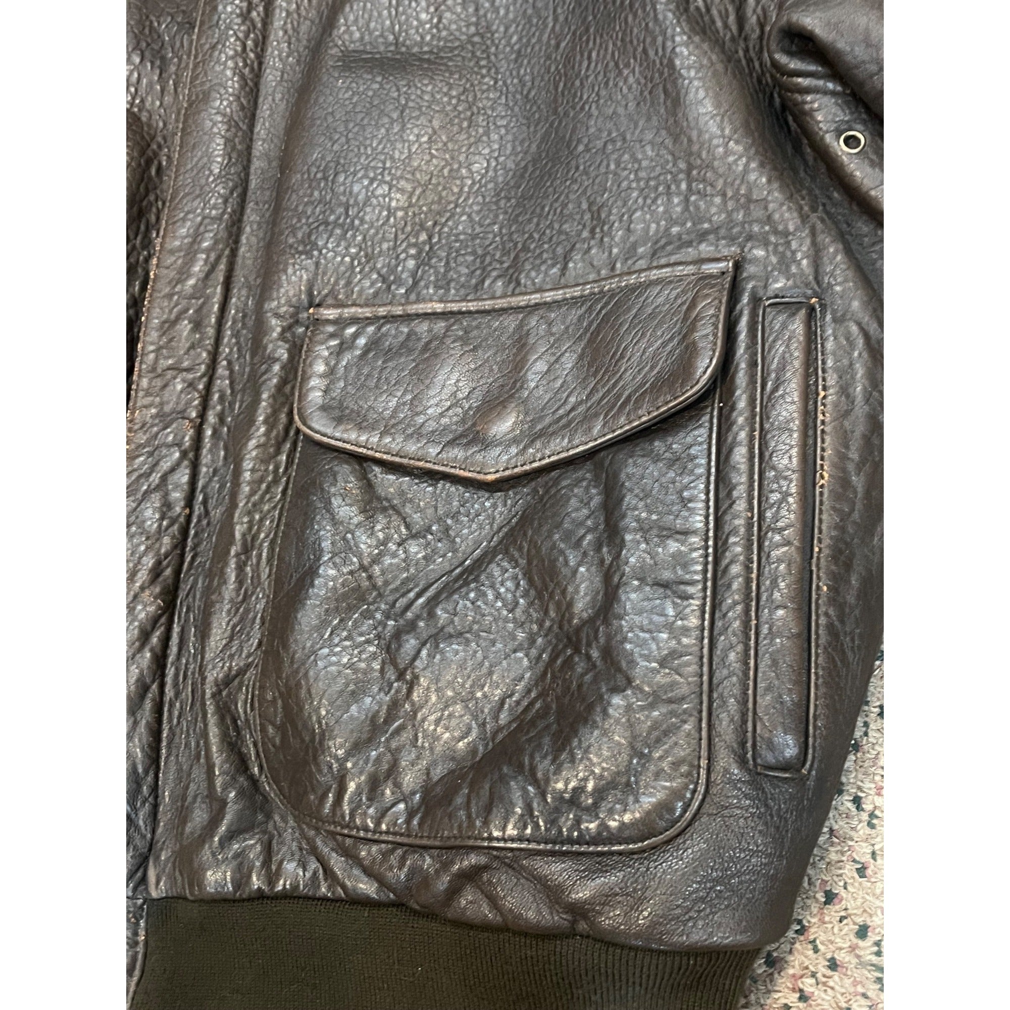 Vintage Men's Leather Bomber Jacket US Army Air Forces XXL Avirex 1978