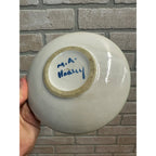 MA Hadley Pottery Plate Heavy China 6 1/4" Dia Saucer Green Blue Edge