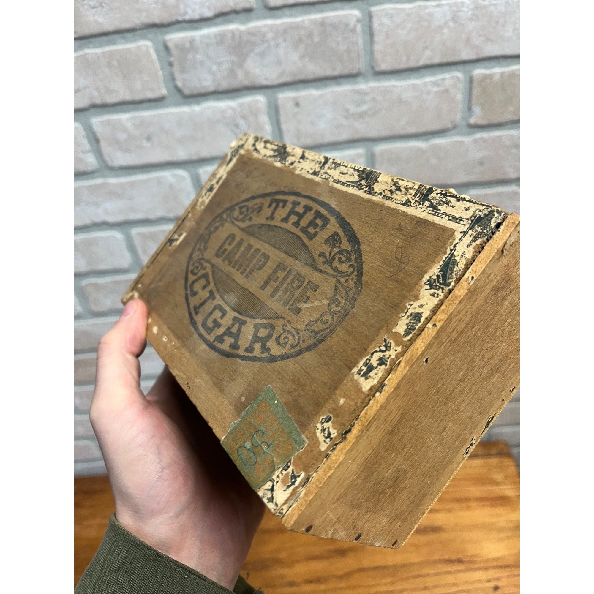Vintage The Camp Fire Cigar Box John H. Haas Barton, Wisconsin Advertising WI