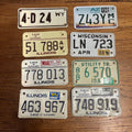 Vintage Large Lot of Eight (8) Motorcycle License Plates Illinois Idaho Wisconsin Wyoming Arizona
