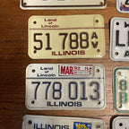 Vintage Large Lot of Eight (8) Motorcycle License Plates Illinois Idaho Wisconsin Wyoming Arizona