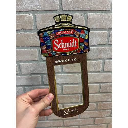 Vintage Schmidt Beer Colored Foil Light Switch Cover Sign Advertising 1970s