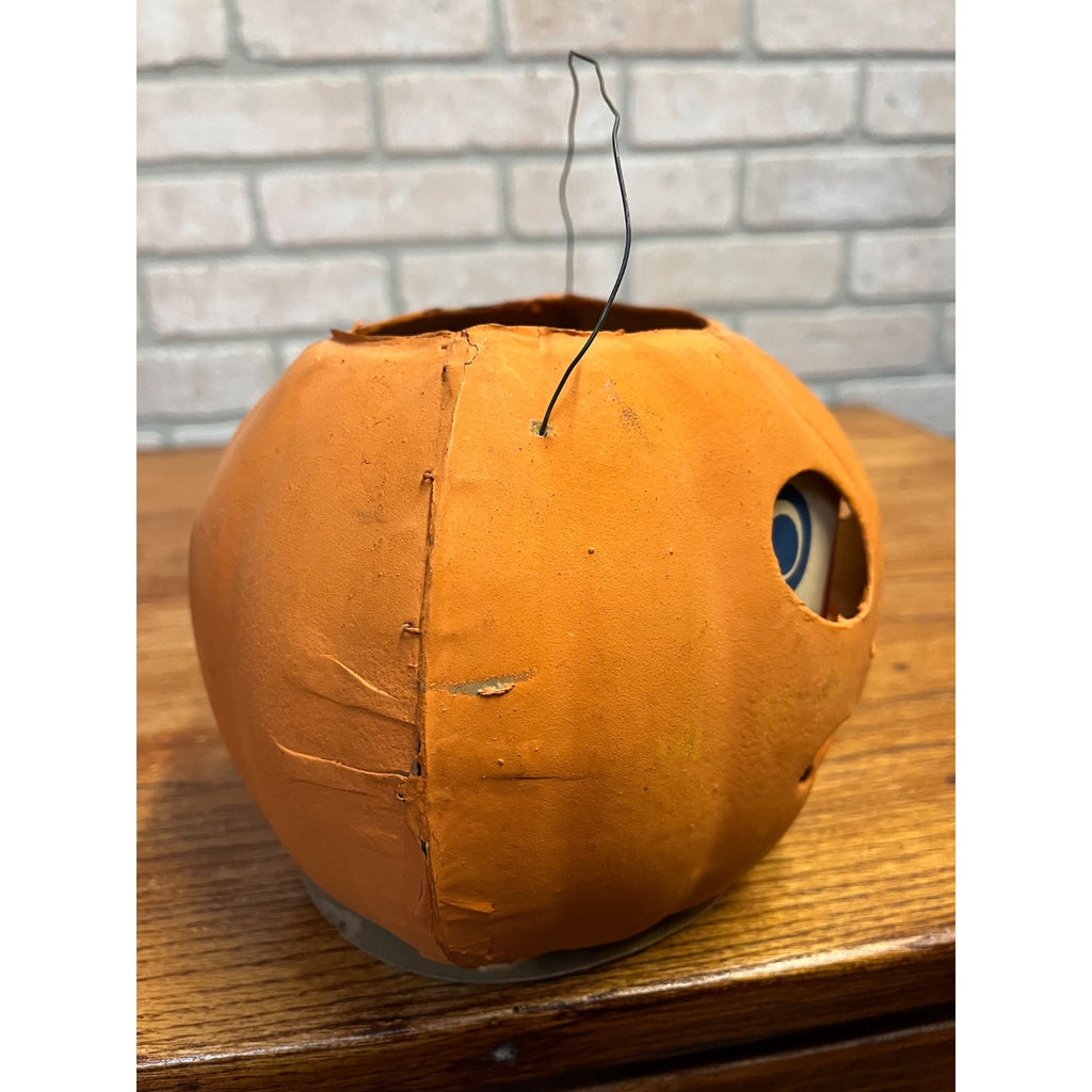 Antique 1920s Halloween German LARGE Jack o' Lantern JOL Pressed Cardboard 8"