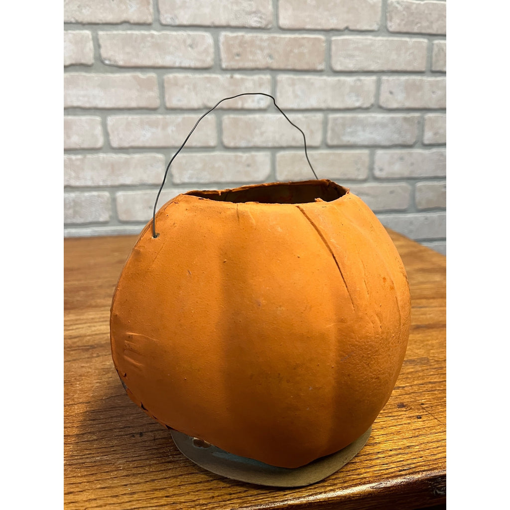 Antique 1920s Halloween German LARGE Jack o' Lantern JOL Pressed Cardboard 8"