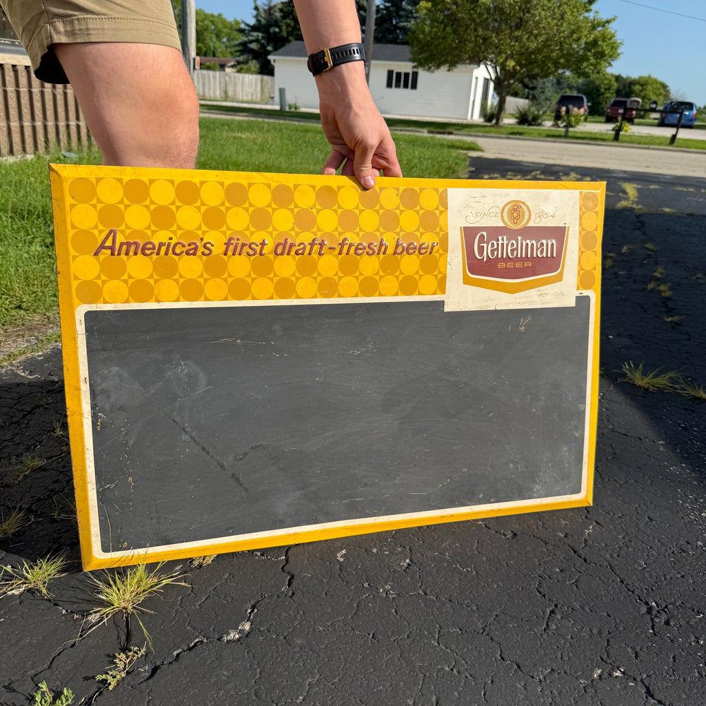 Vintage Gettelman Beer Menu Board Advertising Bar Sign TOC